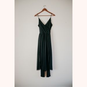 Black Body suit with Chiffon Overlay